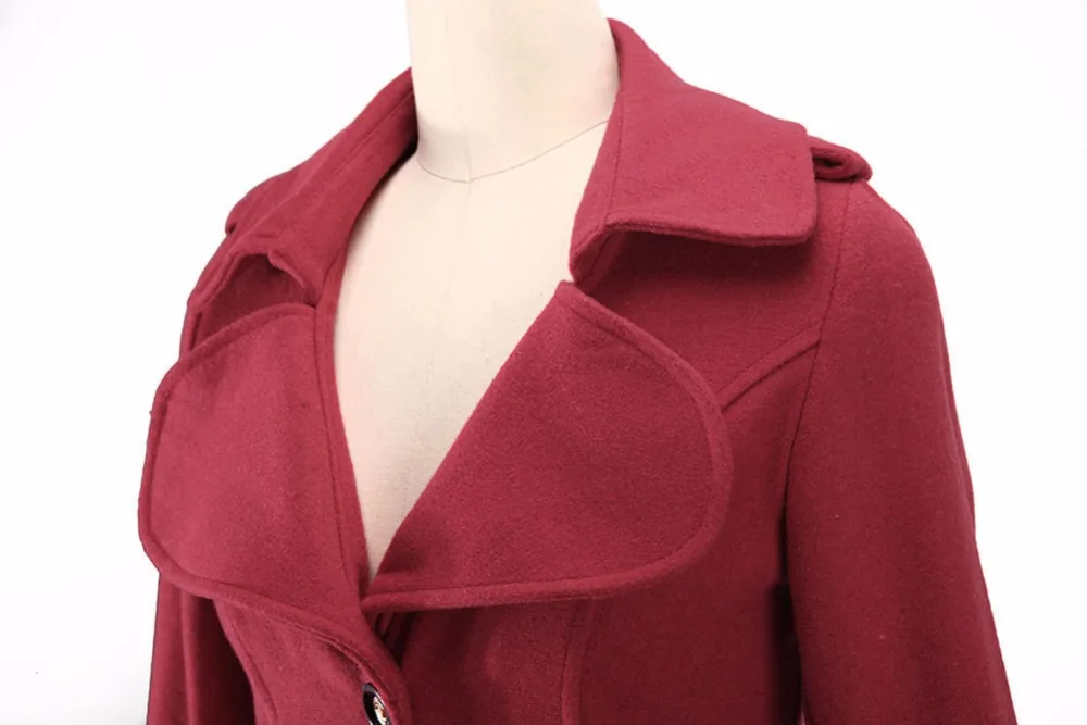 Пальто женское Европа стиль осень / зима женщины зимнее пальто новые высокого класса Высокое качество шерстяные кашемировые куртку и пальто