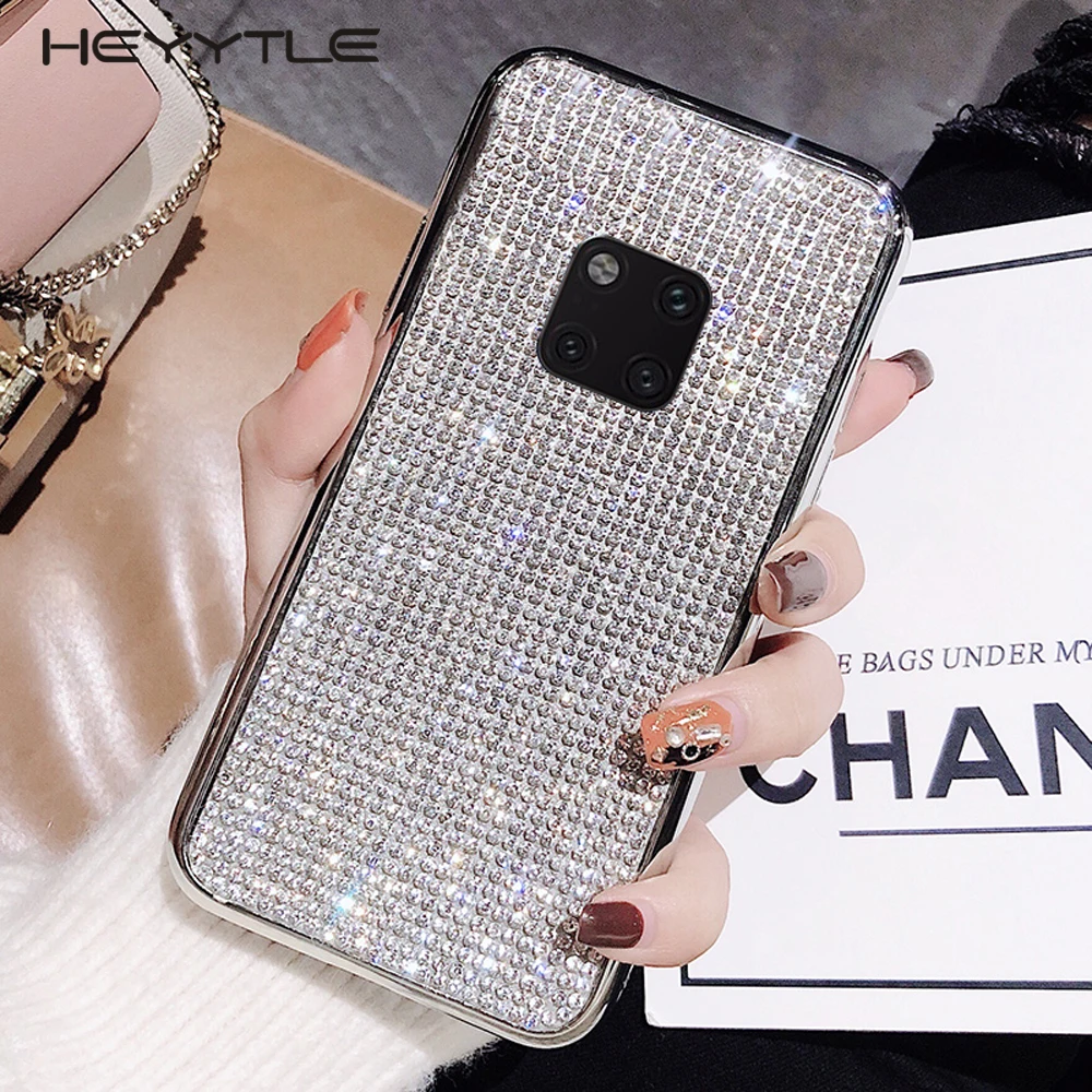 Heyytle блестящие стразы чехол для huawei P20 Lite Nova 3 3i 4 2S TPU mate 20 Pro Bling Diamond Полный Чехол |