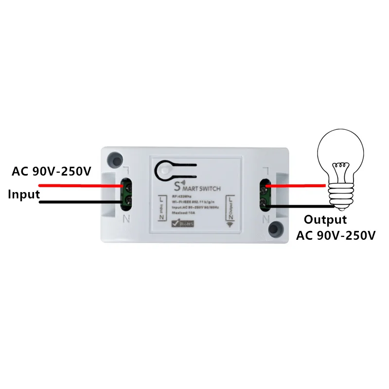 Интеллектуальный переключатель Wi-Fi 433 МГц RF приемник модуль автоматизации умного дома Беспроводной дистанционного светильник Таймер 110V 220V работать с Alexa
