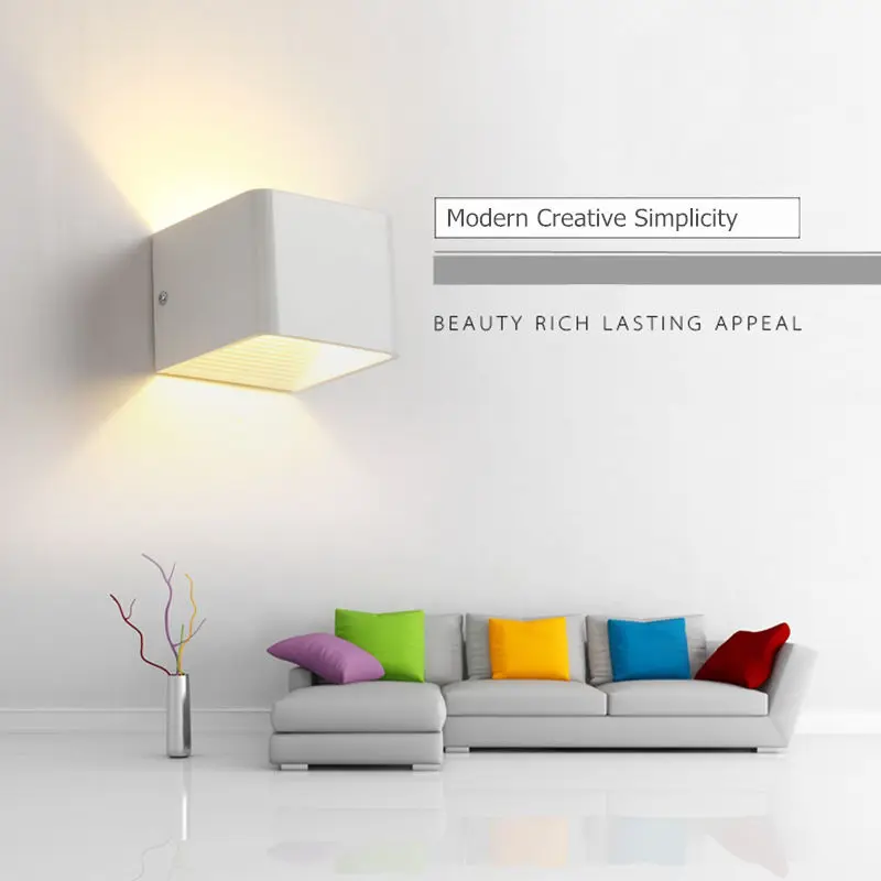 

CHICLITS Led Wall Lamp Aluminium Square/Rectangle Bedside Bedroom Corridor Stairs Hotel Wall Lights Indoor Home Night Lighting