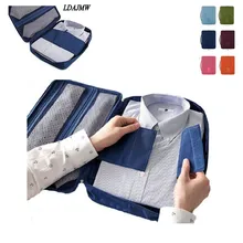 Tela no tejida Manera de Las Mujeres de Los Hombres Camisa Ropa Sujetador Organizador Bolsa de Almacenamiento de Equipaje Caja Maleta de Viaje Bolso de la Bolsa de Portátil