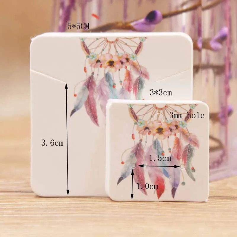 

24designs Fashion Jewelry Display Necklace charms package card 50pcs kraft Dreamcatcher /marble style pendant display tag card
