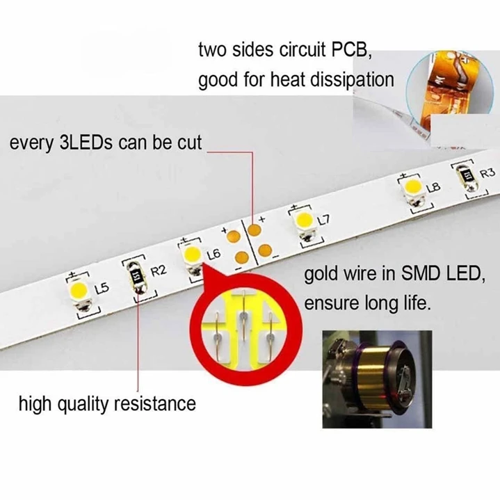 SMD2835 Светодиодные ленты DC12V 60 LED/м гибкий IP20 без Водонепроницаемый/ip65 Водонепроницаемый 300 LED Клейкие ленты 5 м/ roll