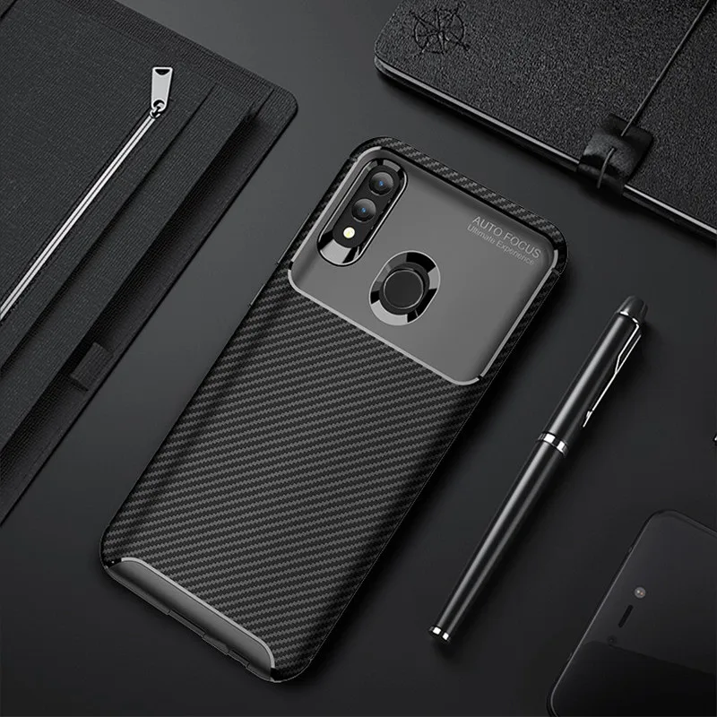 

Carbon Fiber Case For Huawei Honor 10 Lite Case High Quality Diamond Grid Design Cover For Huawei Honor10 Lite HRY-AL00 Cover