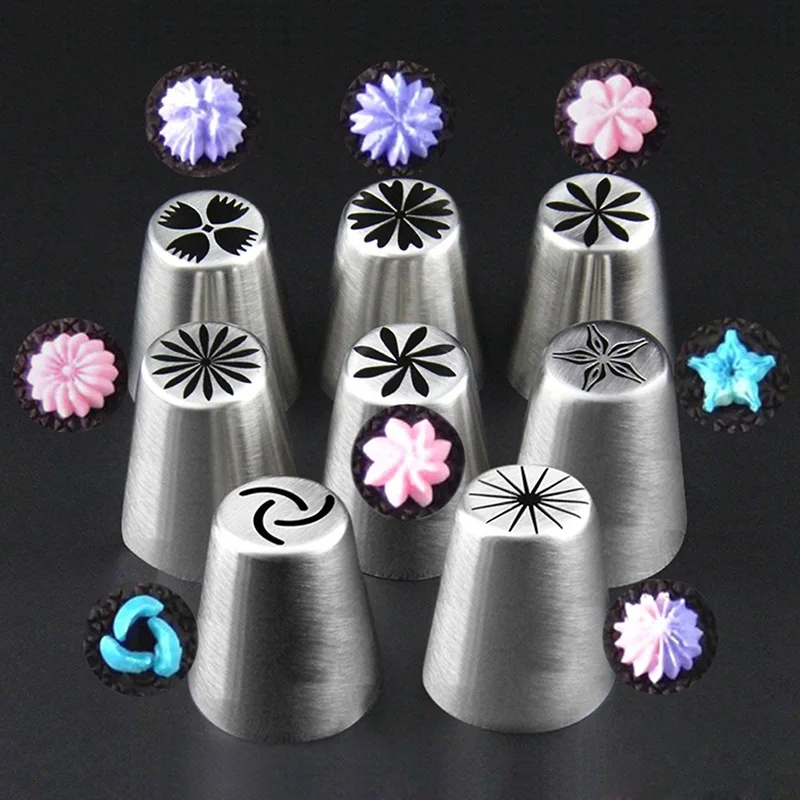 

8Pcs/Set Russian Tulip Nozzles For Cake Cupcake Decorating Icing Piping Nozzles Russian Rose Flower Cream Pastry Tips #84277