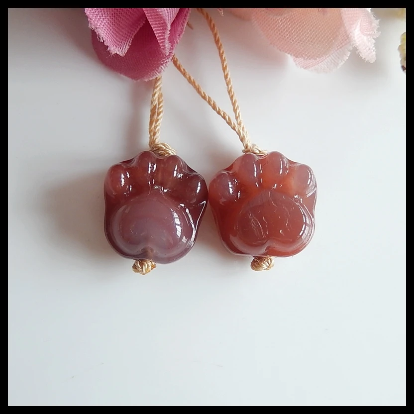 

Semi-precious stones, Jewelry accessories, birthday gift,Nugget Red Agate fashion women Earring Bead,13x13x8mm,4.7g