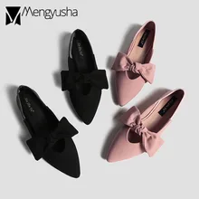 Дизайнерские туфли на плоской подошве с бантиком, женские балетки с острым носком в стиле пэчворк, туфли с бантом, тонкие лоферы, женские розовые эспадрильи на толстой мягкой подошве