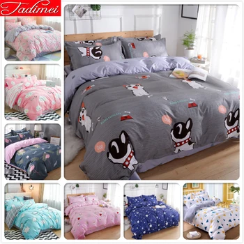 

Cute Pet Cat Kitty Dog Pattern Quilt Comforter Duvet Cover 3/4 pcs Bedding Set Adult Kids Soft Bed Linen 150x200 180x220 200x230