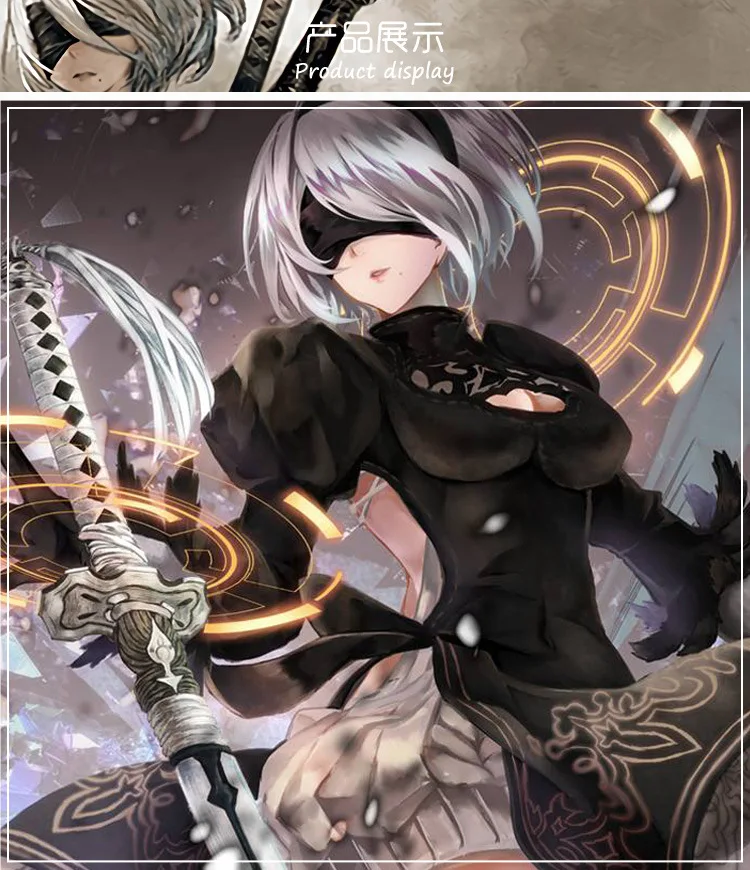НИР: автоматы YoRHa № 2 Тип B Косплэй костюм 2B Униформа Платье Аниме Косплэй Хэллоуин костюм, полный набор