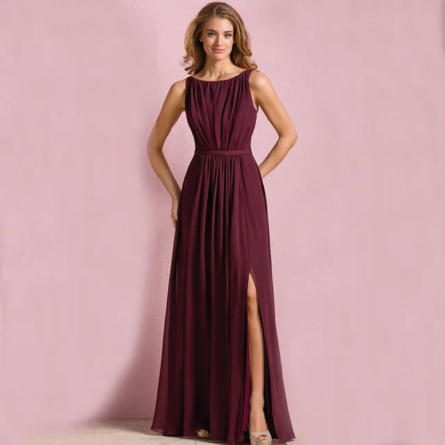 vestido de madrinha marsala barato