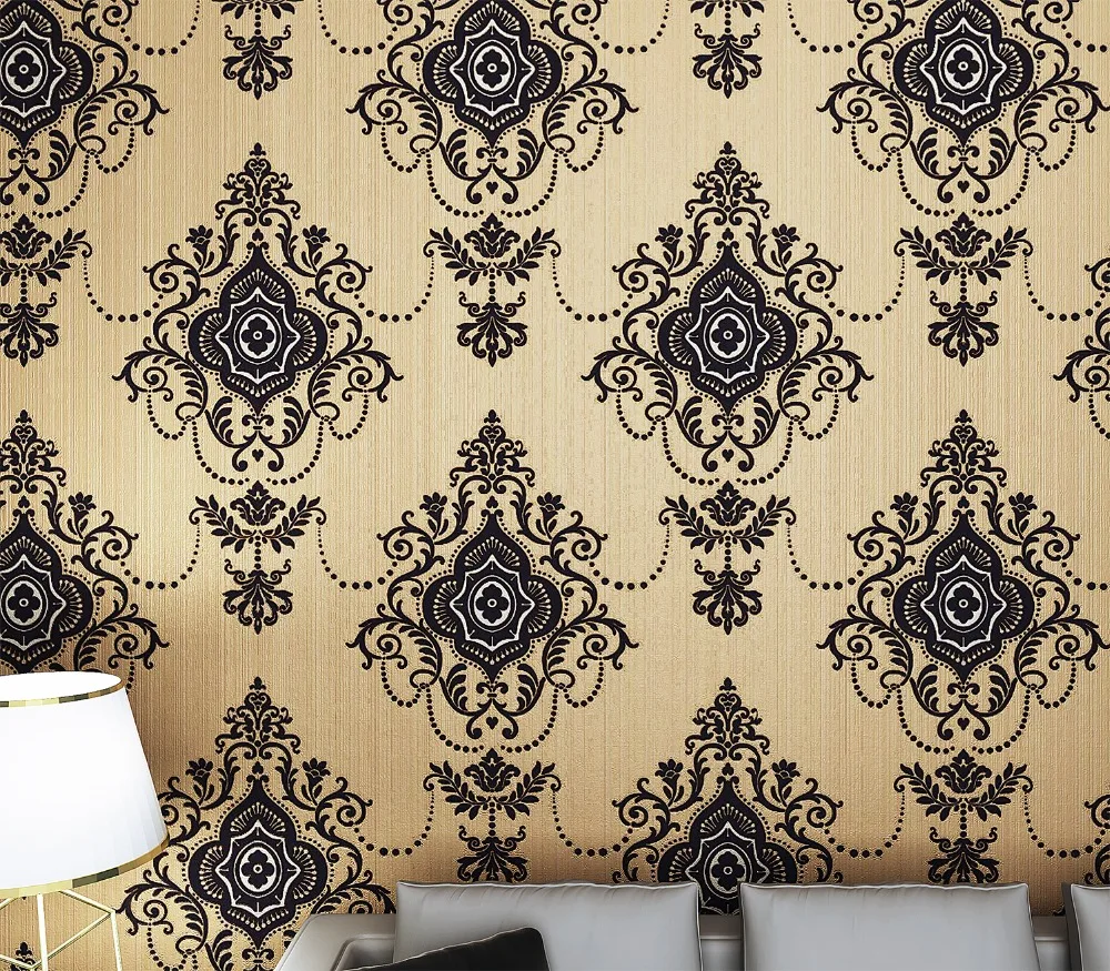 Online Buy Wholesale Velvet Flock Wallpaper From China Velvet - Classic Black Damask Velvet Flocking Wallpaper D Soundabsorbing Tvbackground(china) online buy wholesale velvet flock wallpaper from china velvet - classic black damask velvet flocking wallpaper d soundabsorbing tvbackground(china)