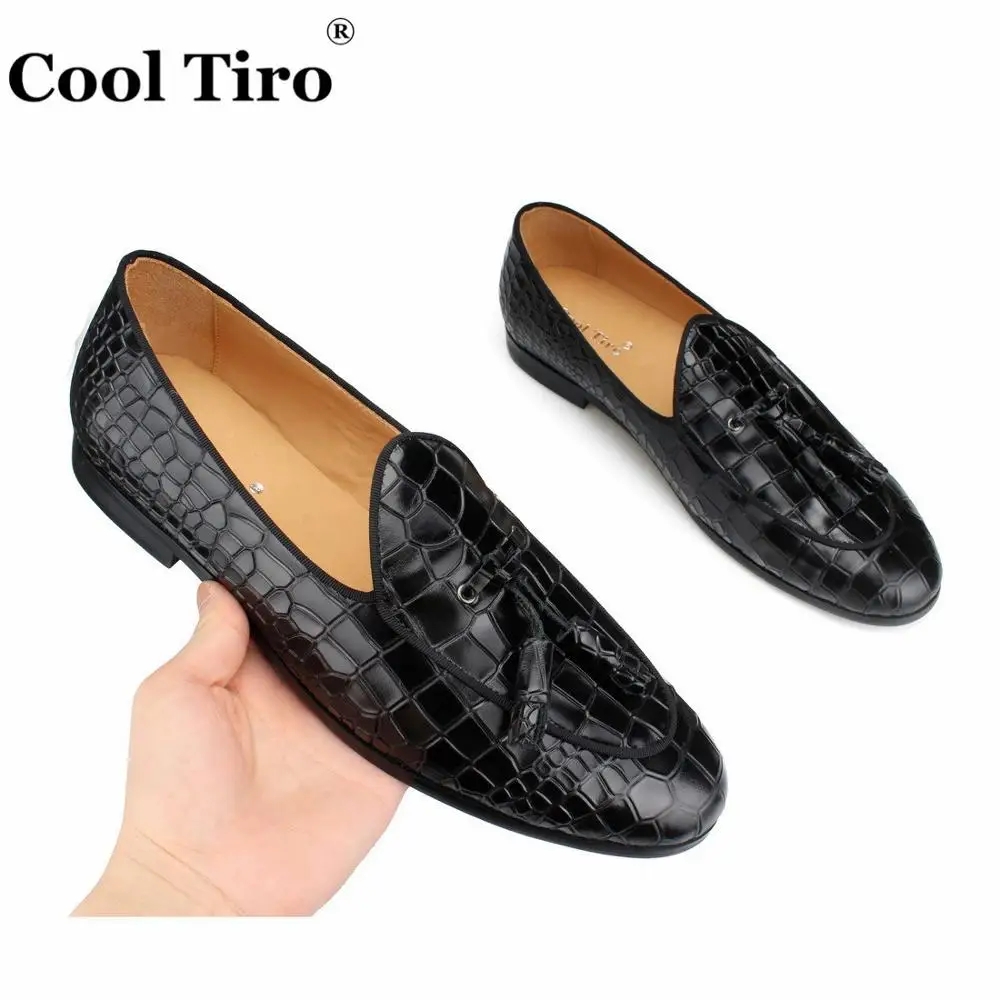 black CROCODILE LOAFERS WITH TASSELS (5)