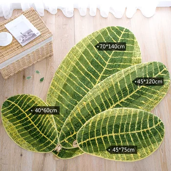 

Southeast Asian style banana leaf pattern creative carpet living room coffee table mats Ottomans absorbent bed big non-slip mats