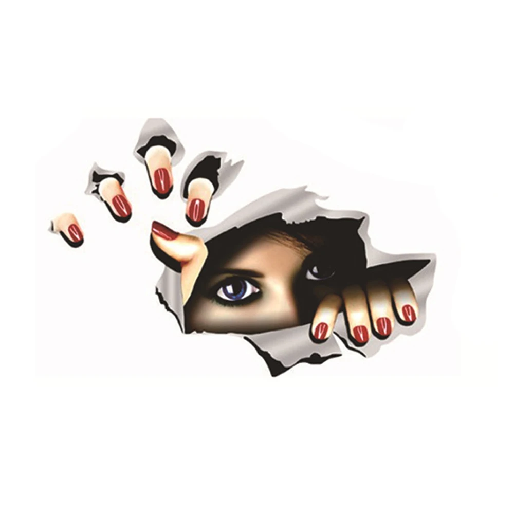 

Lifelike 3D Eyes Peeking Monster Waterproof Fashion Car Sticker Car Styling For All Cars Stereo cat eye reflective sticker