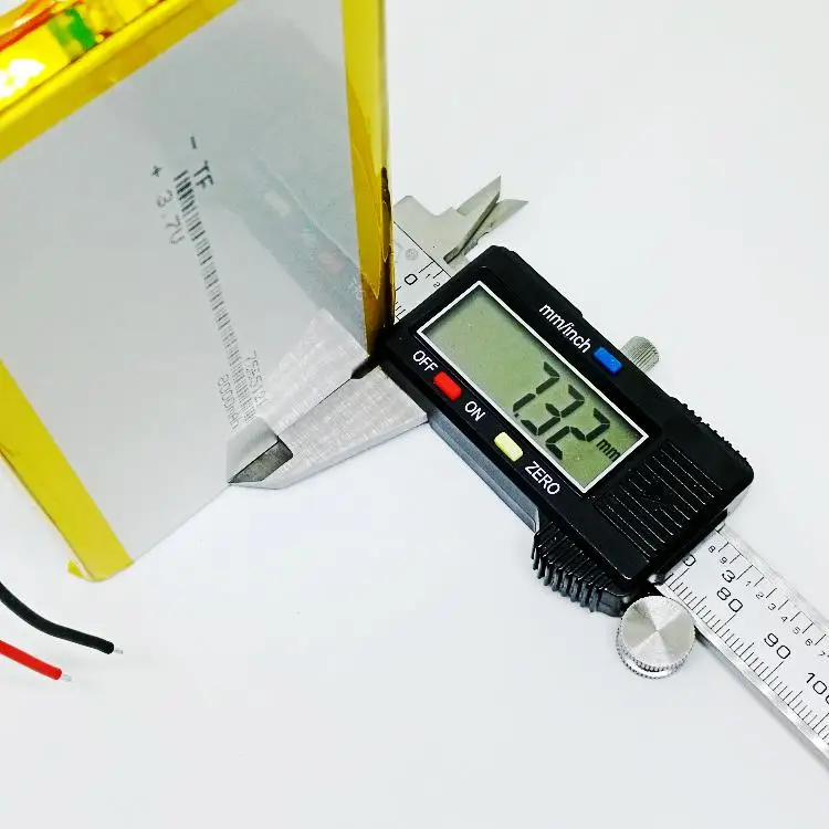 3.7 فولت بطارية ليثيوم بوليمر 7565121 يوم كتاب 7566121 شحن كنز المدمج في PCB PC امدادات الطاقة