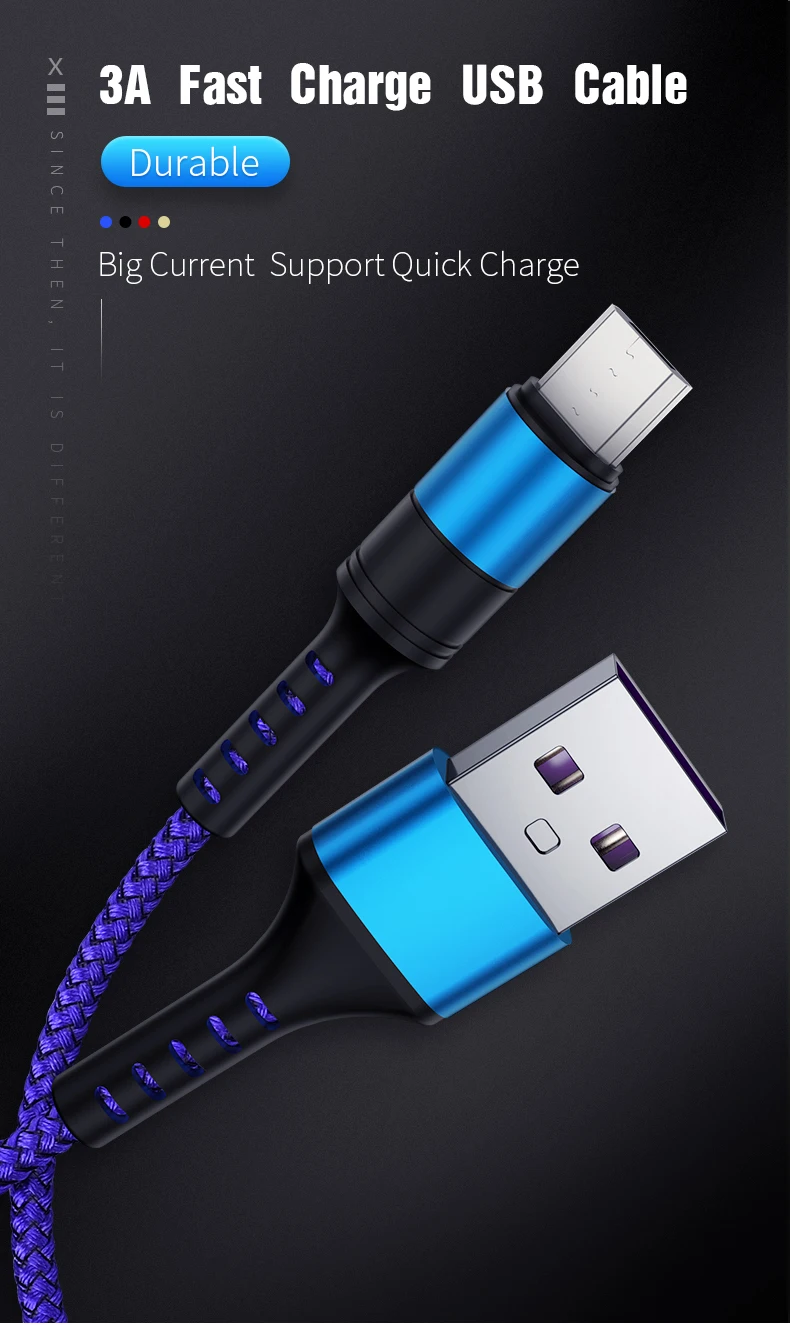 Micro USB кабель 3A QC3.0 Быстрая зарядка USB кабель для передачи данных для samsung Xiaomi Huawei android зарядное устройство через Micro USB шнур