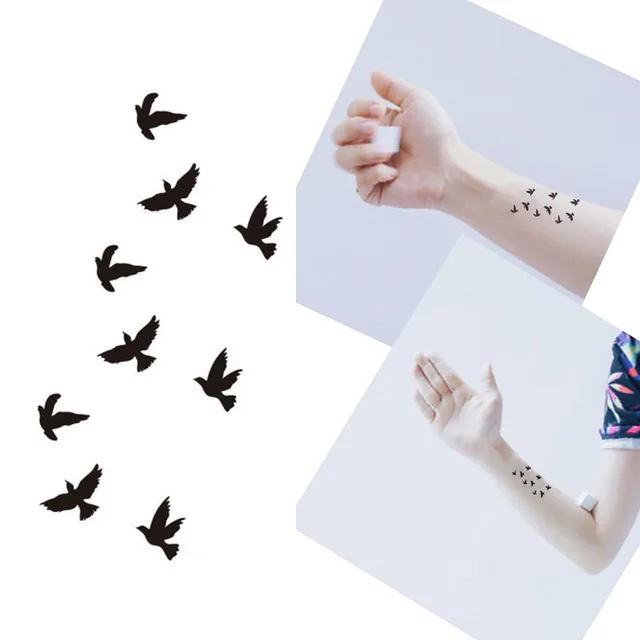 Bittb 5PCS Tattoo Black Bird Designs Waterproof Temporary Tattoo Sticker Body Art Finger Arm Decoration Fake Paste Makeup Bittb 5PCS Tattoo Black Bird Designs Waterproof Temporary Tattoo Sticker Body Art Finger Arm Decoration Fake Paste Makeup