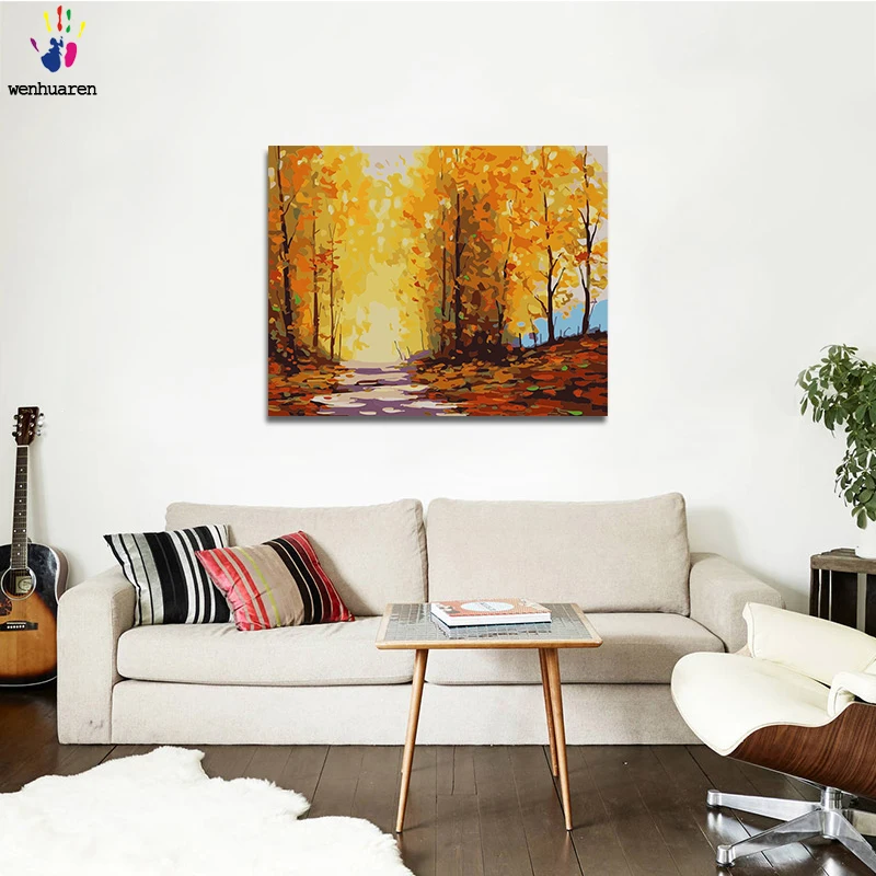 

DIY digital oil painting iandscape painting is a combination of number and toolkits with a size of 40x50
