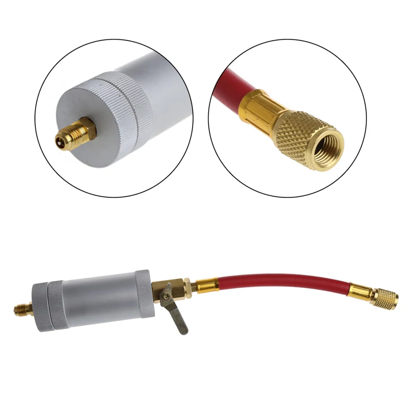 

2017 R134A R12 R22 Air Conditioning Car Oil / Injection Dye Injection Tool 2 Oz 1/4 "Pure Liquid Oil Coolant Filler Tube JUN19
