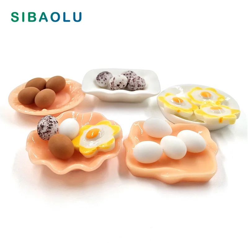 

Simulation Food Breakfast Chicken Duck Eggs Miniature Figurine DIY House Accessories Doll home Decoration Simulation plastic