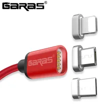 GARAS USB Type C/IOS/Micro USB 3IN1 магнитный кабельТип-C USB-C быстро Зарядное устройство адаптер Магнит кабель для iphone Кабели для мобильных телефонов