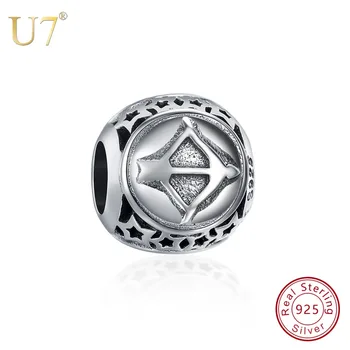 

U7 Sagittarius of 12 Constellation Beads 925 Sterling Silver Charms Fit Bracelets Pendant Jewelry Making Gifts New Arrival SC127