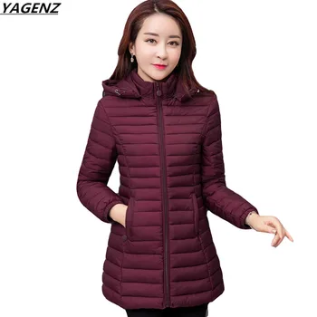 

Women Winter Jacket 2019New Hooded Cotton Coat Jacket Slim Plus Size 5XL Women Basic Coat Casual Women Parkas Overcoat YAGENZ