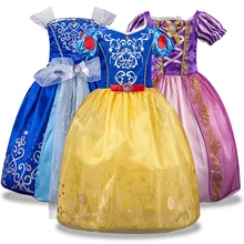 Рождество От 4 до 10 лет для маленьких девочек принцесса платье Эльзы для девочек Костюмы одежда Косплэй Эльза костюм на Хэллоуин и Рождество праздничная одежда