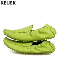 Summer Men shoes British style Genuine leather Breathable Boat shoes Male Loafers Soft Comfortable Slip-On Driving shoes 033