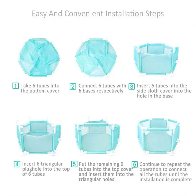 spesifikasi Anak Hexagonal Boks Playard Mainan Dicuci Bola Laut Renang untuk Bayi Balita Bayi Baru Lahir Bayi Aman merangkak