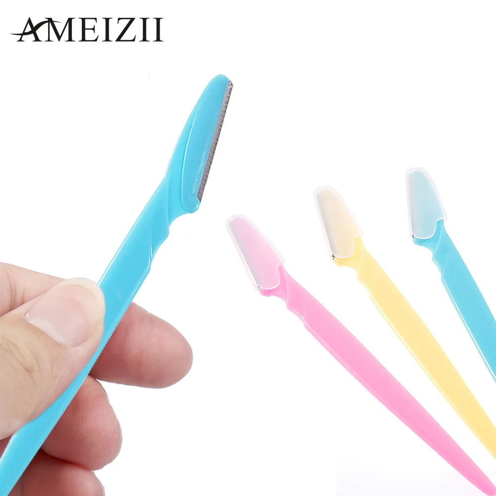 AMEIZII 3Pcs/Set Portable Eyebrow Trimmer Hair Remover Shaver Face Razor Wenkbrauw Trimmer Trymer Do Brwi Makeup Cutting Tools