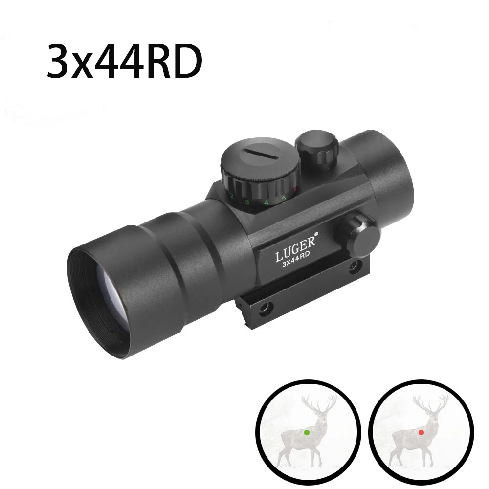 

Red Dot Sight Scope 3X44 Hunting Scopes Mid Dot Illumination Adjust Collimator Sight Air Gun Carbine Outdoor Optic Sight