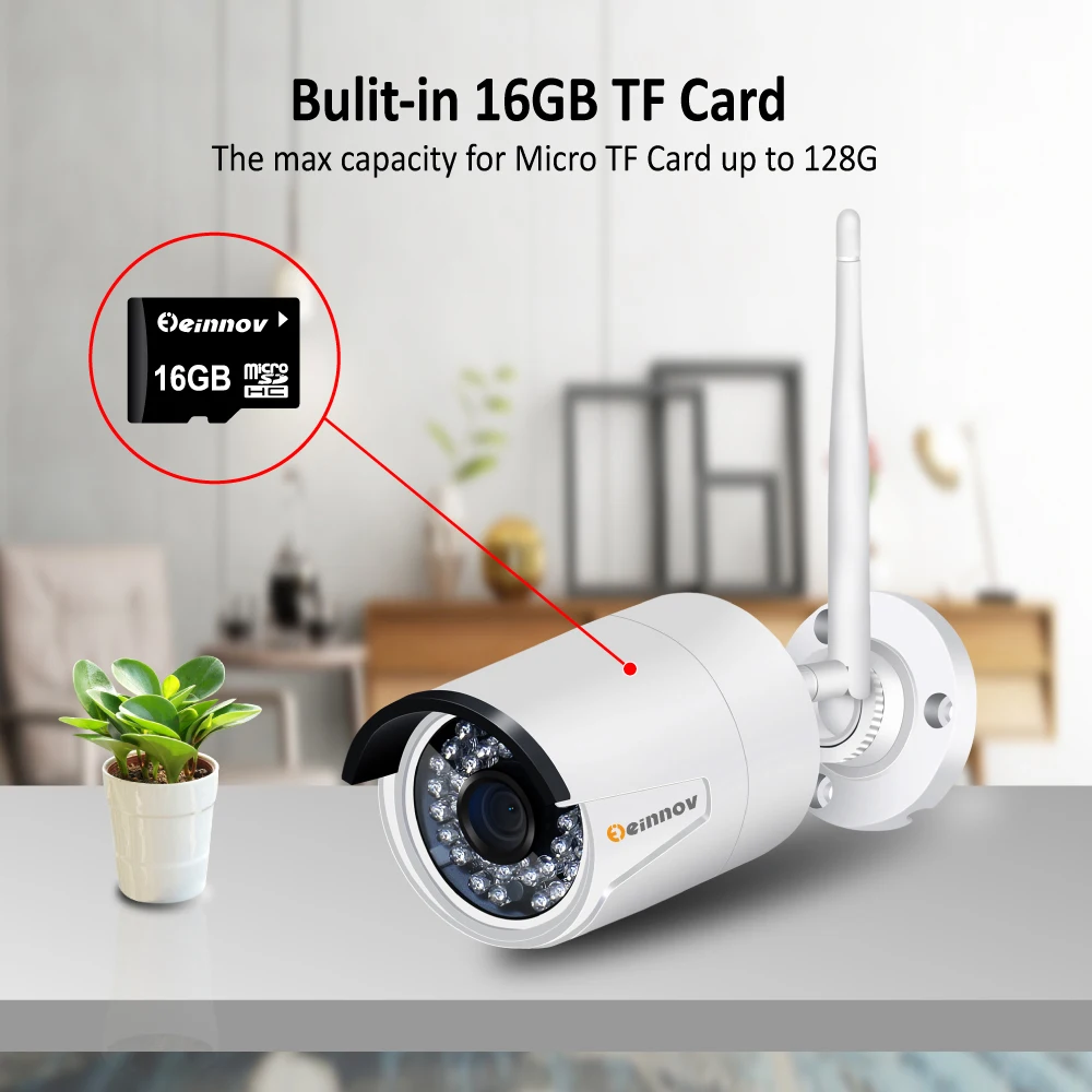 Einnov HD Wifi Outdoor IP Camera 1080P Waterproof 2.0MP Wireless Security Camera Metal Audio Sound Record TF Card Bullet Video Einnov HD Wifi Outdoor IP Camera 1080P Waterproof 2.0MP Wireless Security Camera Metal Audio Sound Record TF Card Bullet Video