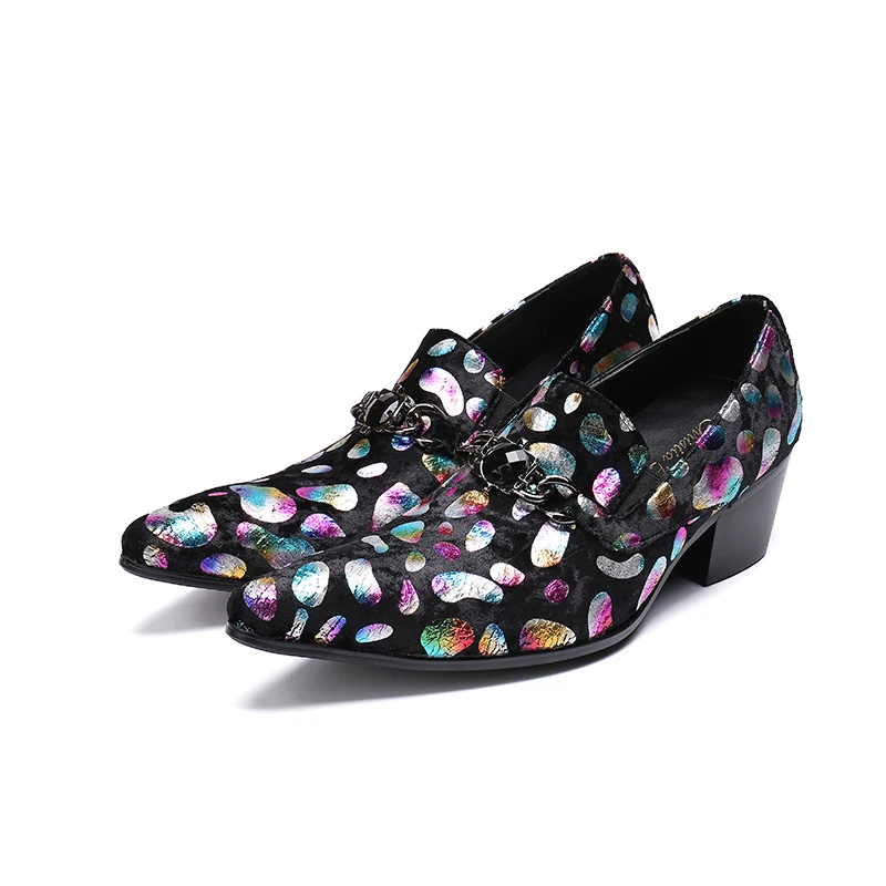 pointed toe multi color men night club presentation oxfords shoes