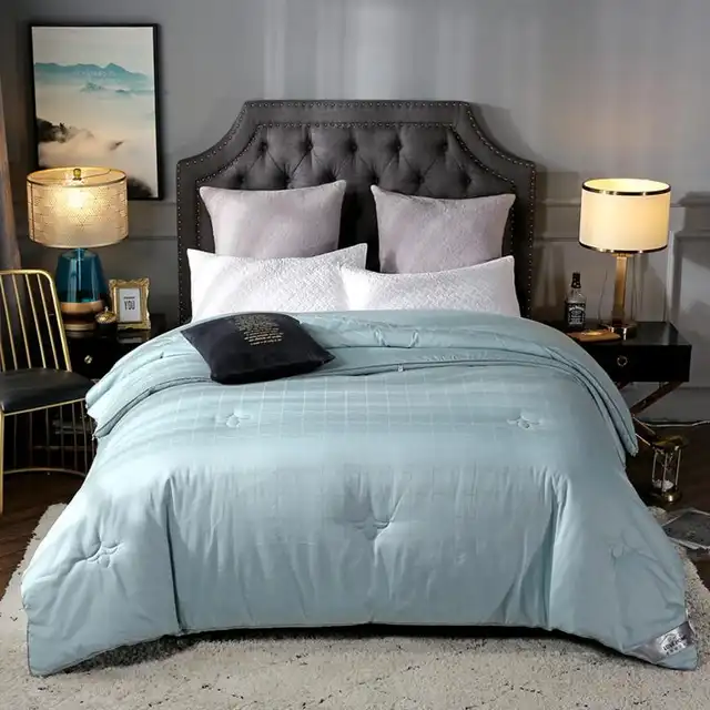 Comforter Bedding All Season White Grey Quilted Duvet Insert