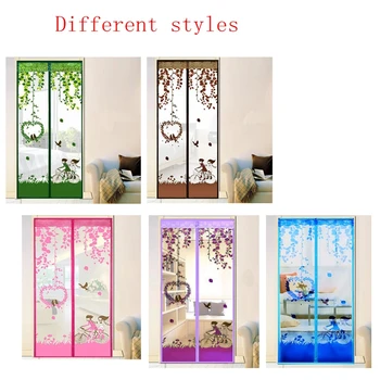 

Summer Style Closing Mesh Mosquito Net Cartoon Window Screens Curtain Anti Mosquito Magnetic Tulle Shower Curtain Door Screen