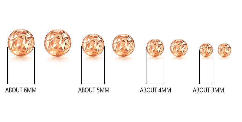 18k Gold Earrings Yellow Rose White New Fashion Trendy Women Ball Small Female Engaged Jewelry 2020 Hot Sale Party Classic Good