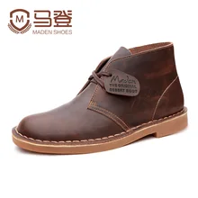 Maden Marke 2017 Echtes Leder-mann Stiefeletten Britischen Stil Hochwertigen Martin Stiefel Wüste Werkzeug Stiefel Botas Hombre