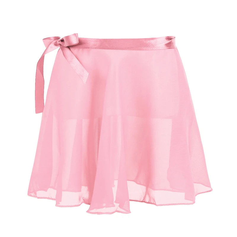 IIXPIN/балетная обертка для девочек, юбка Детские юбки-пачки для танцев и катания на коньках Классическая шифоновая юбка с завязками на талии
