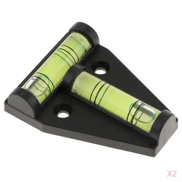 2 pack Plastic T Type Mini Bubble Spirit Level Measuring Device Lightweight DIY Tool Triangular Indicator For RV