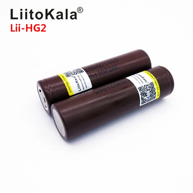 LiitoKala HG2 18650 3000mah 3,7 V высокоразрядная 18650 батарея 30A перезаряжаемая батарея с высоким дренажным аккумулятором или коробка мод фонарик