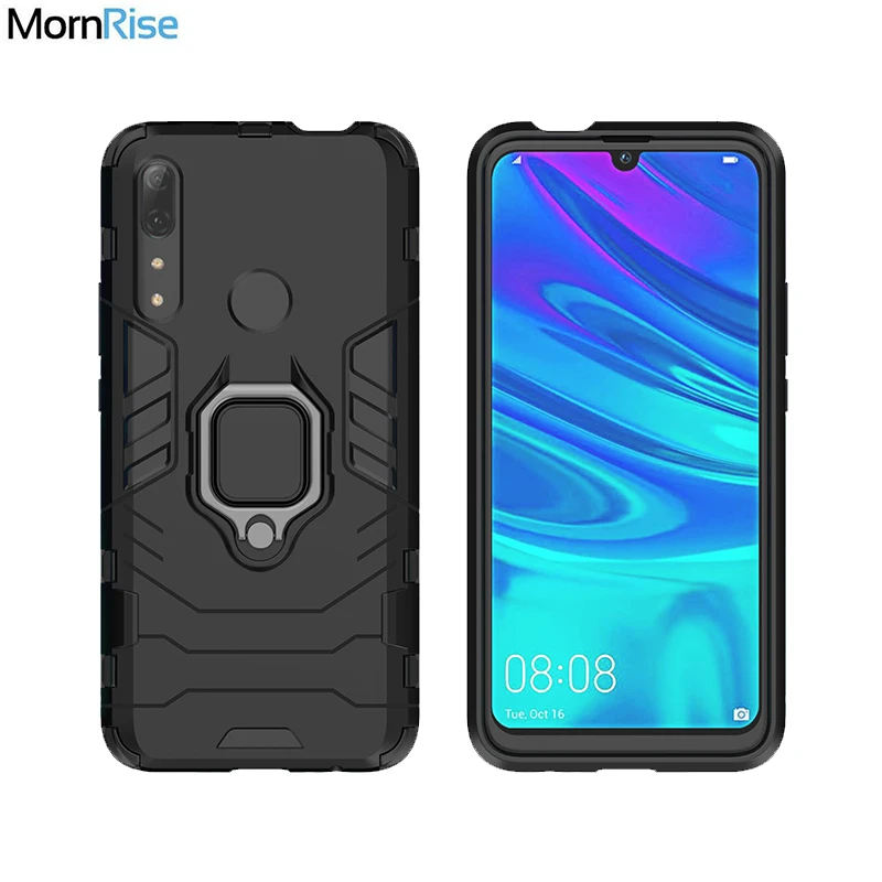 

Dual Layer Phone Cover For Huawei P SMART Z / Y9 PRIME 2019 Case Tough Hybrid Armor Metal Finger Ring Stand Car Magnetic Holder