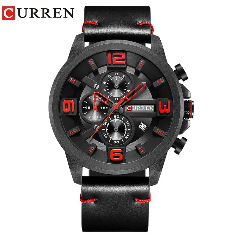 

2019 New Fashion Design Male Clock 3 Pointers Chronograph Automatic Date Casual Brand CURREN Quartz Watch Men Relogio Masculino