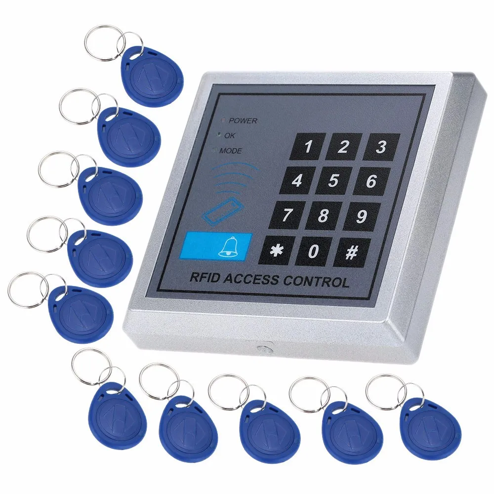 Proximity RFID Keypad Access Control Door Entry Kit with Fobs PSU & Lock Release 