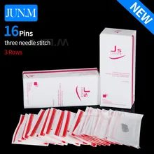 50Pcs 3 Rows 16Pin Microblading Needle Blade Permanent Eyebrow Makeup Needle For Manual Embroidery Pen