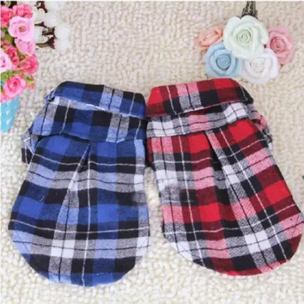 

Hot Sales Dog Pet Casual Plaid Lapel Button Shirt Jacket Cotton Blend Sweatshirt S-XL LM76