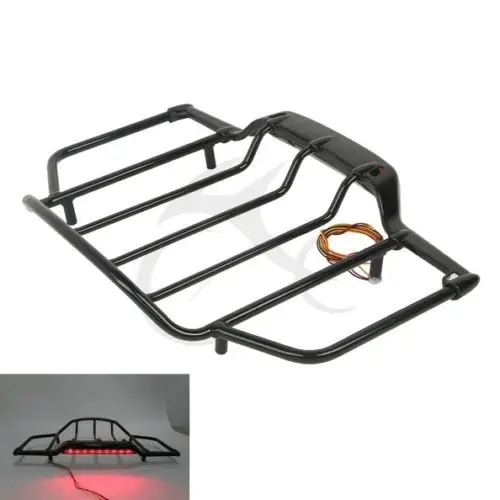 Buy Black LED Tour Pak Pack Trunk Luggage Rack For Harley Electra Street Glide