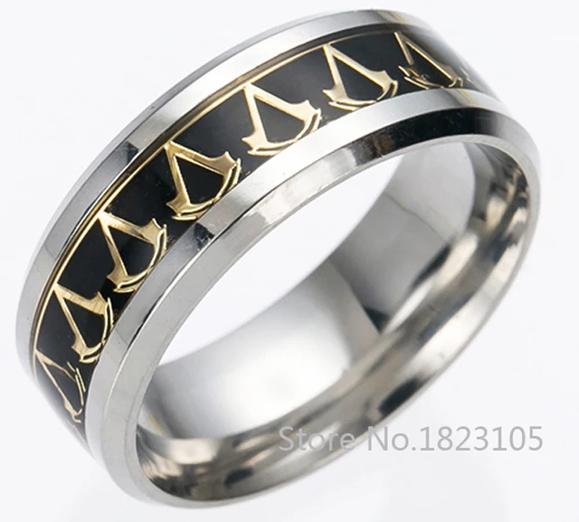 2017 fashion classic assassins creed stainless steel cosplay gamer jewelry band mens ring or women ring - Gamer Wedding Rings 2017 fashion classic assassins creed stainless steel cosplay gamer jewelry band mens ring or women ring - Gamer Wedding Rings