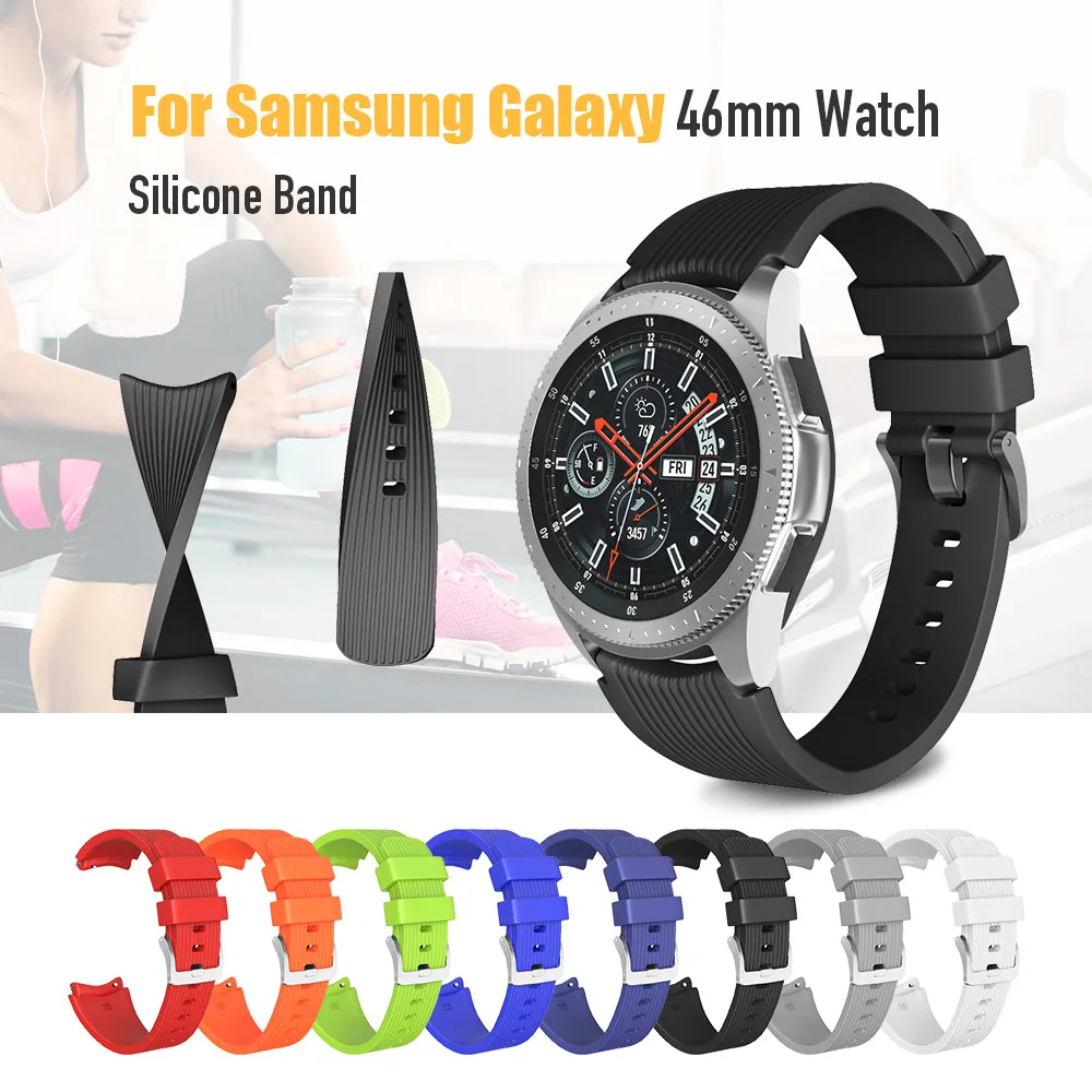 22 мм силиконовый ремешок для часов samsung Galaxy Watch 46 gear S3 Frontier huawei GT 2 мужской браслет