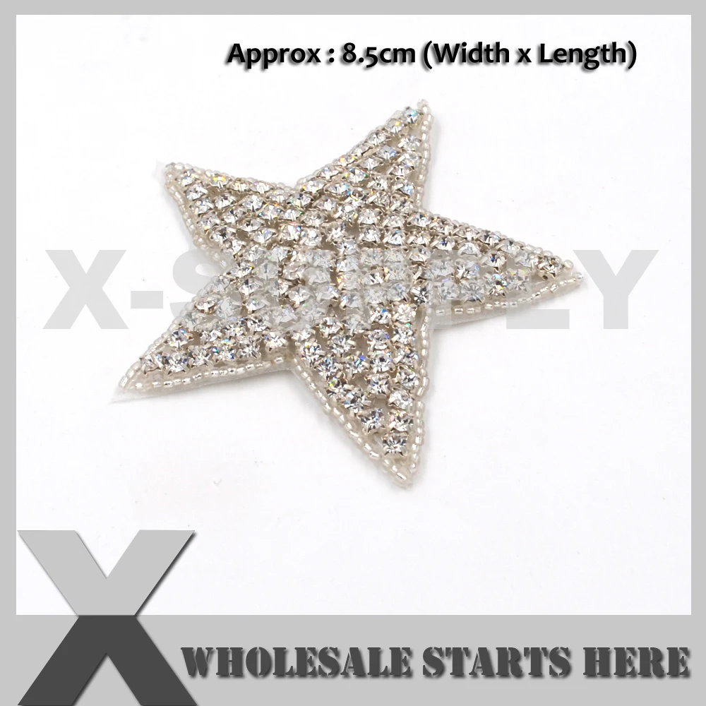 

STAR Rhinestone Appliques for Headband Sash Hats Belt Bridal Dress Clothes